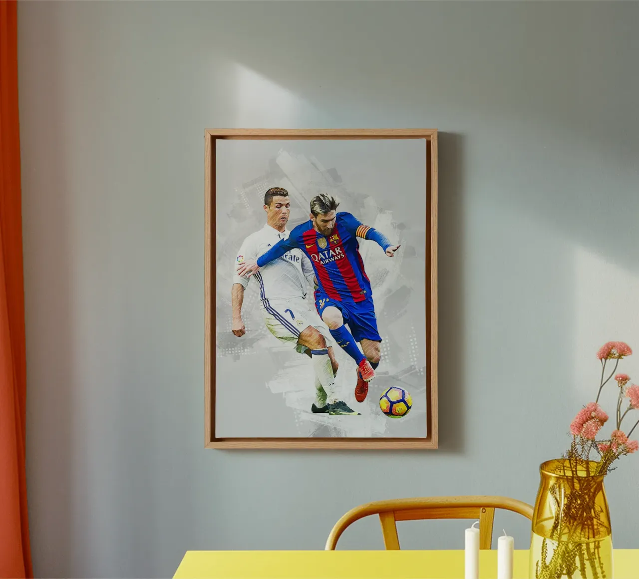 Lionel Messi vs Cristiano Ronaldo canvas met Baklijst van tenten