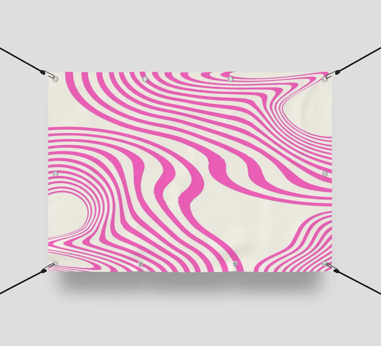 Pink Waves  |  Minimal Art  |  Organic Shapes telo in pvc da PrintCessStudio