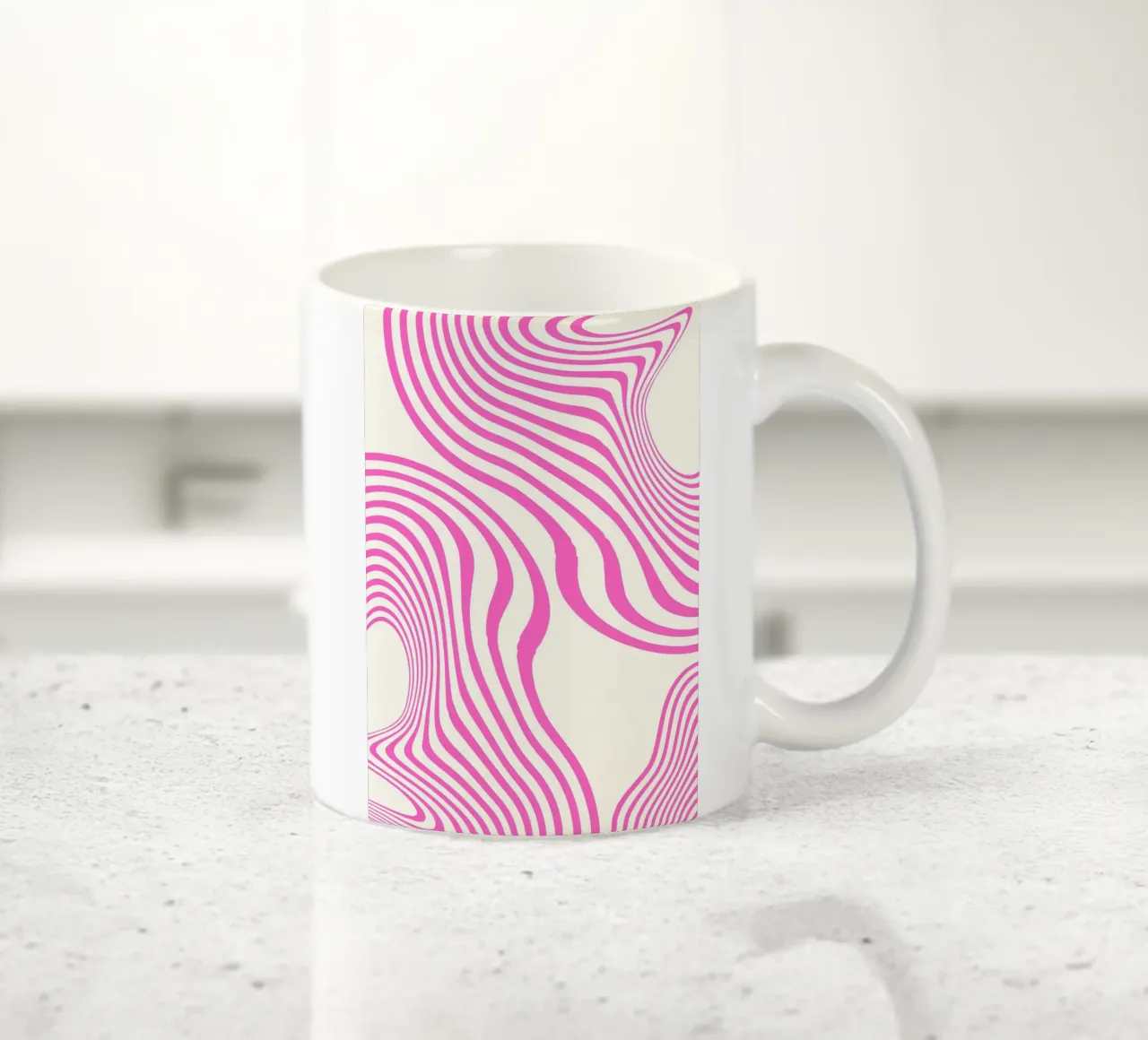 Pink Waves  |  Minimal Art  |  Organic Shapes tazza in ceramica da PrintCessStudio