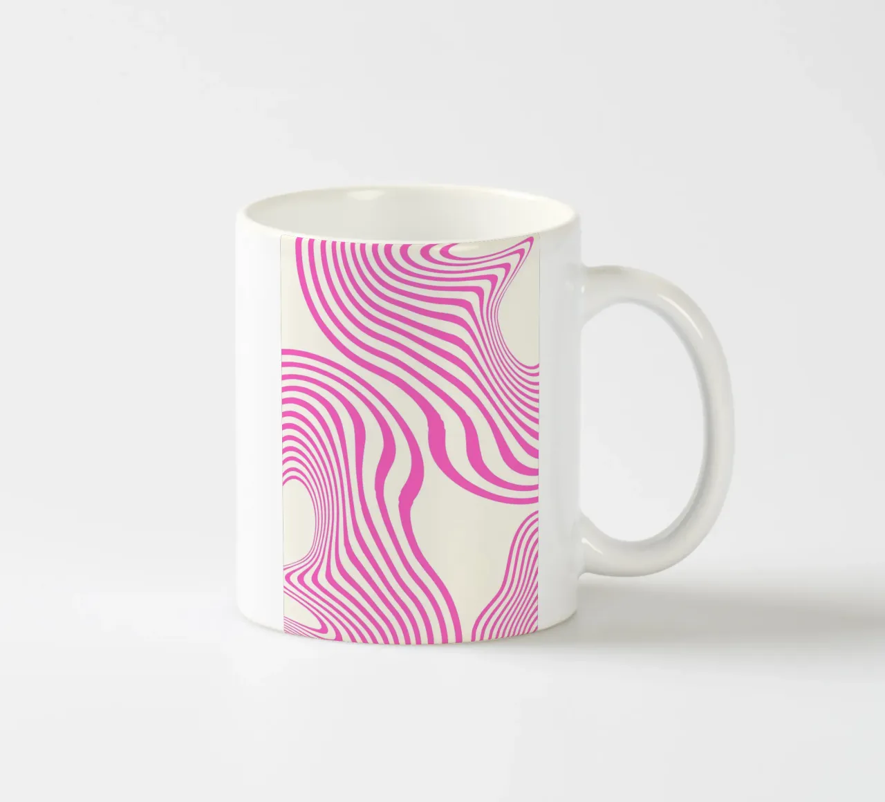 Pink Waves  |  Minimal Art  |  Organic Shapes tazza in ceramica da PrintCessStudio