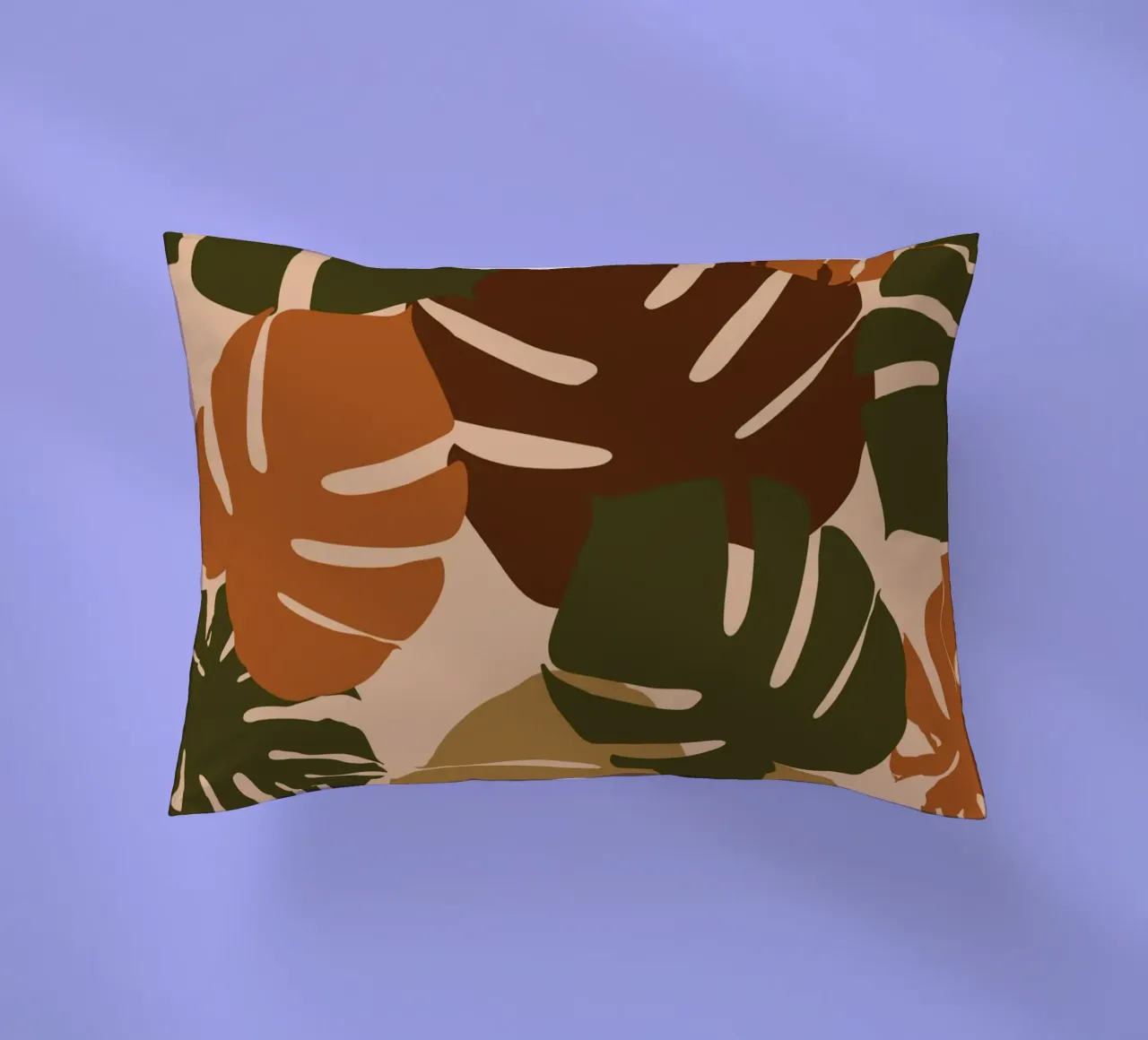 Autumn Monstera decorative cushion by Mathudace Créas