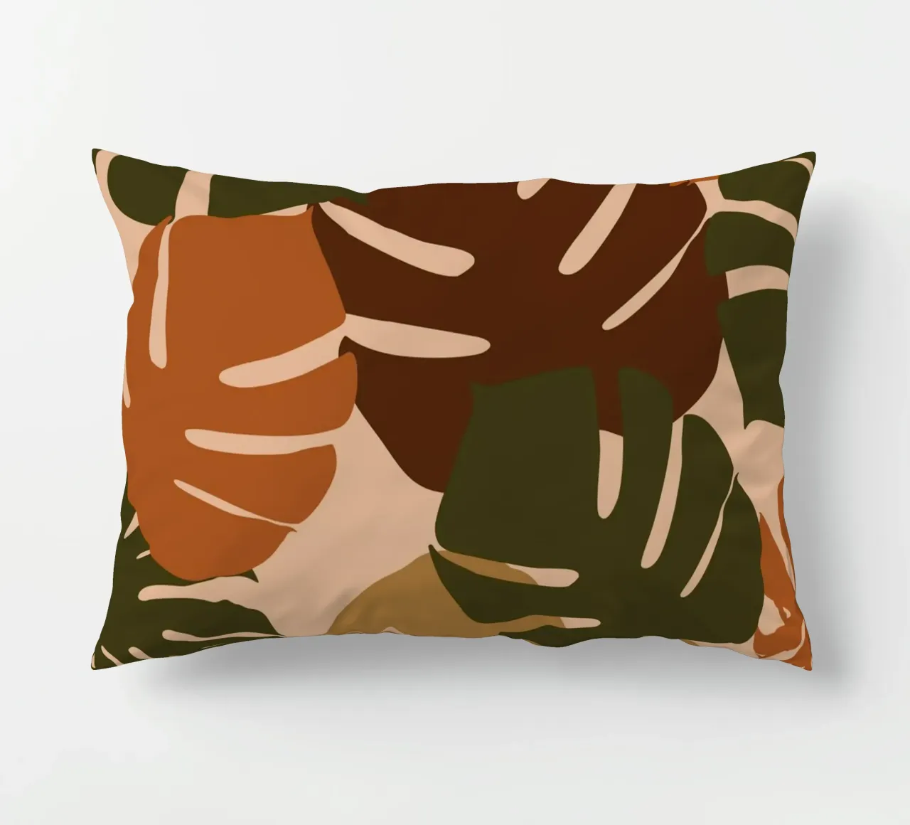 Autumn Monstera decorative cushion by Mathudace Créas