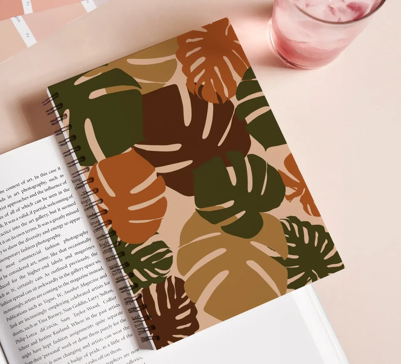 Autumn Monstera spiral notebook by Mathudace Créas