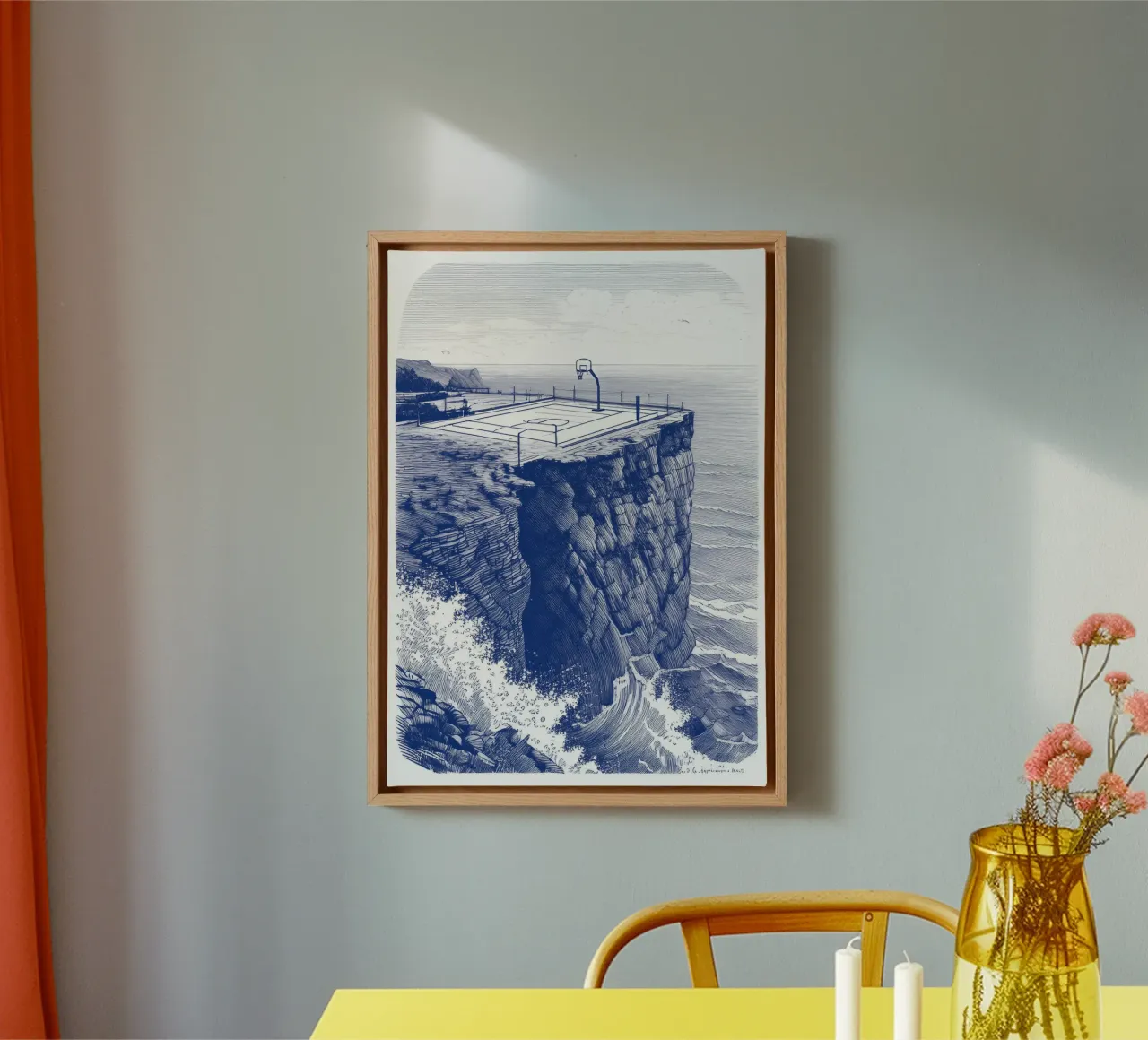Blue lInes canvas with Floater frame by tylerstudio