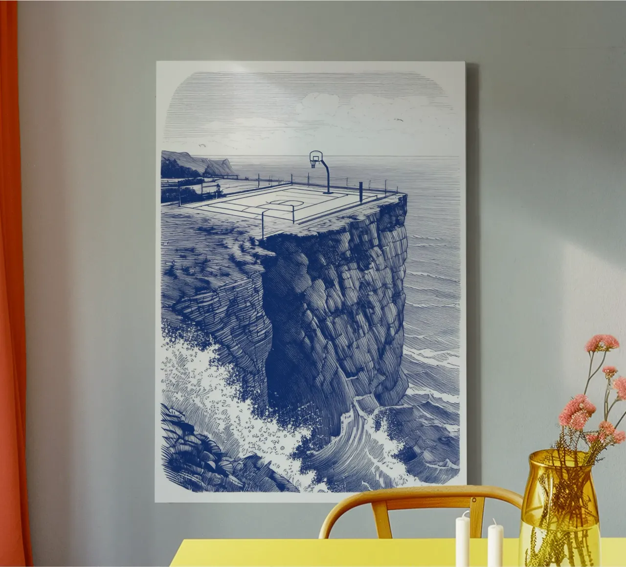 Blue lInes canvas with Floater frame by tylerstudio