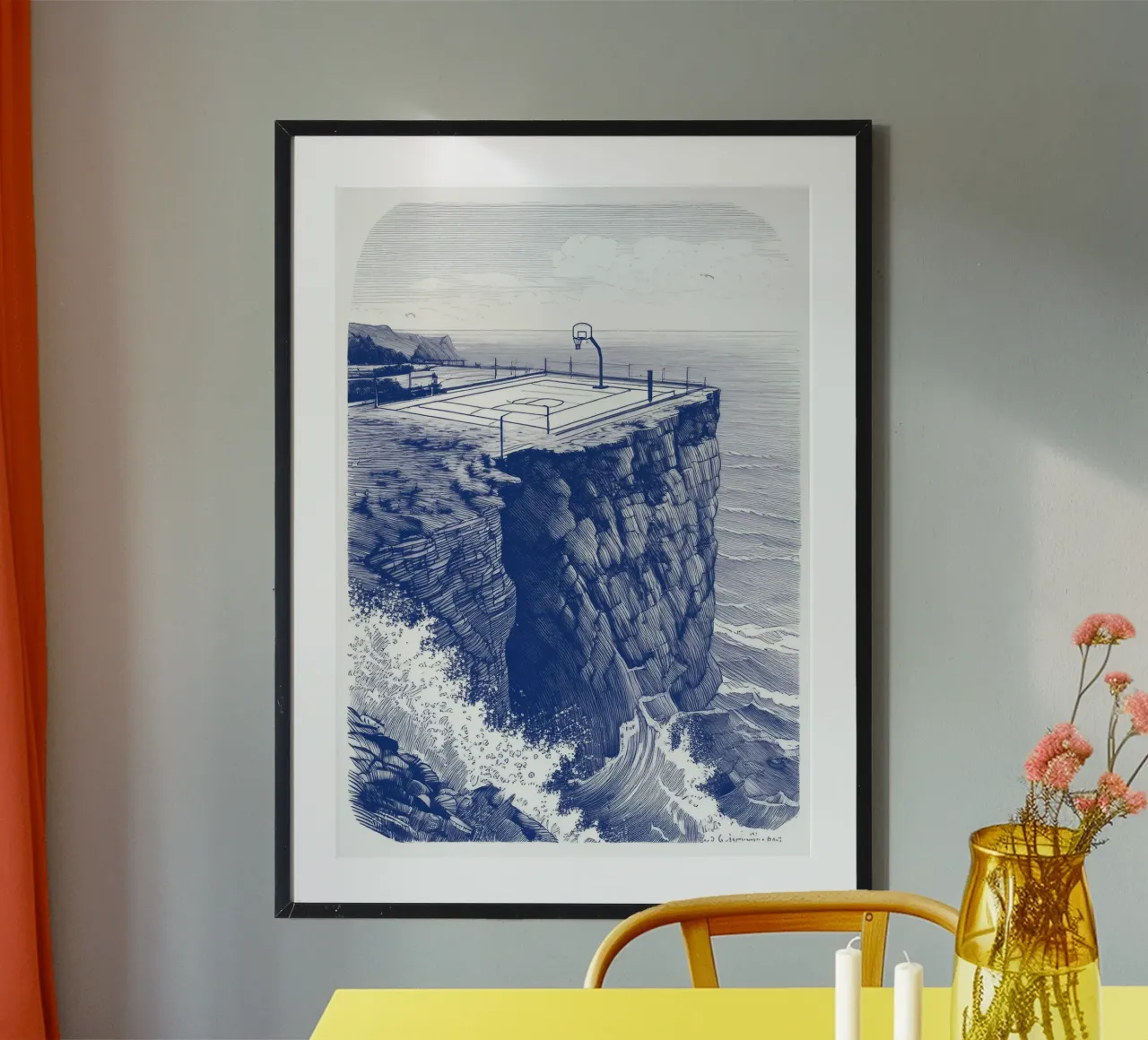 Blue lInes poster con telaio in plastica da tylerstudio