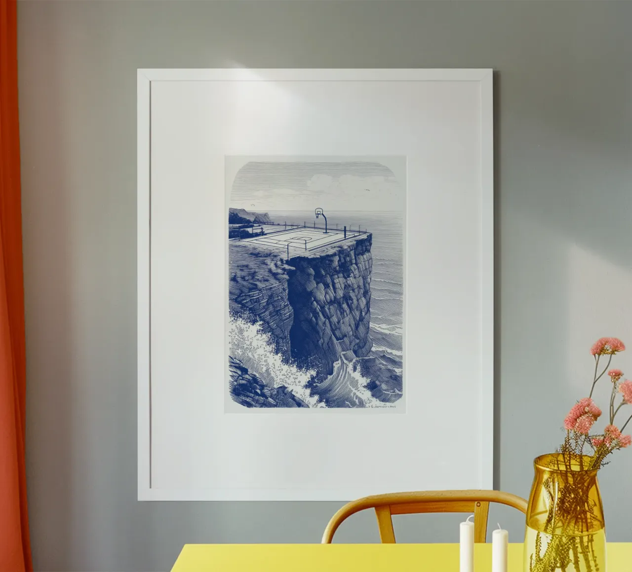 Blue lInes poster con telaio in plastica da tylerstudio