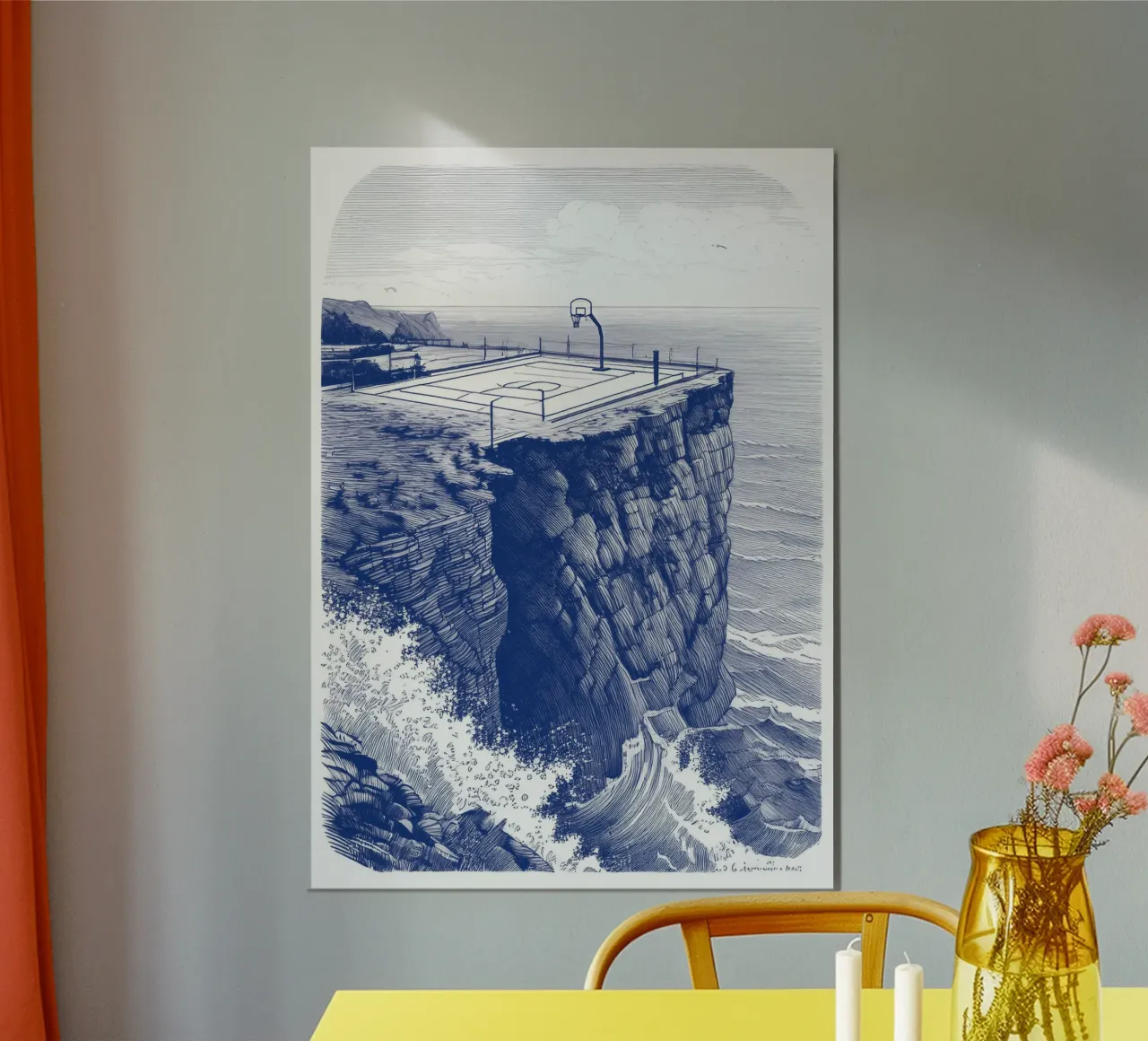 Blue lInes poster con telaio in plastica da tylerstudio