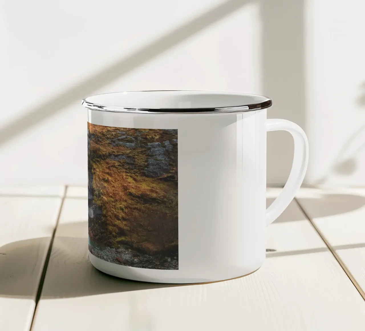 L'incontro di tre acque tazza in smalto da Dave Hare Photography