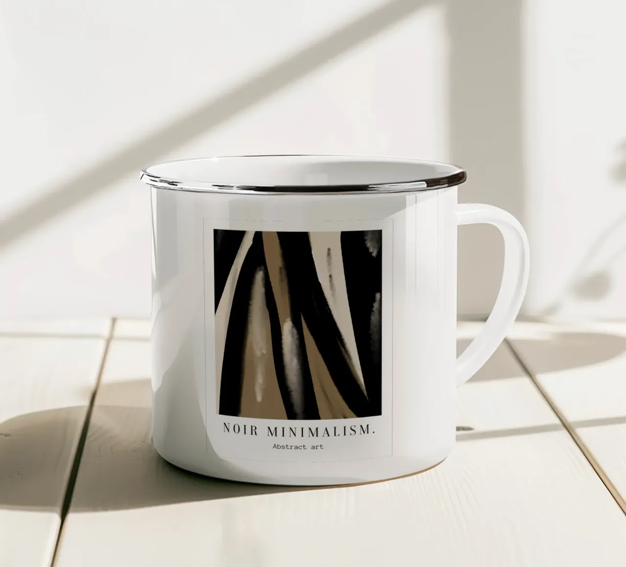 Noir Minimalism tazza in smalto da Mathudace Créas