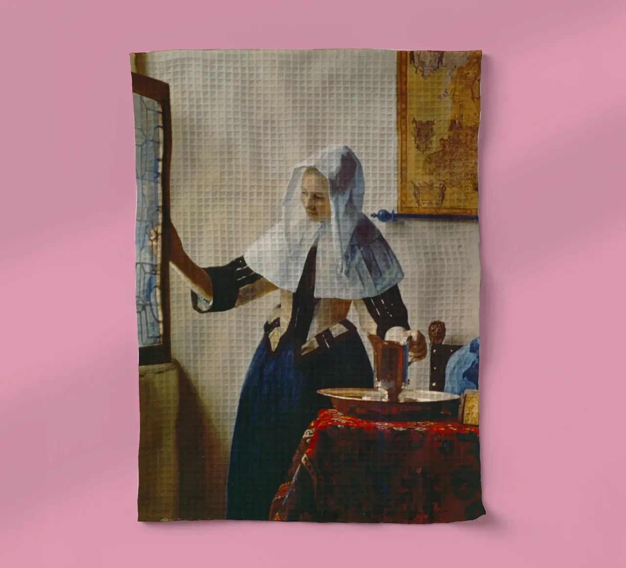 Vermeer - Jeune femme avec une cruche d'eau à la fenêtre torchon de ARTOTHEK