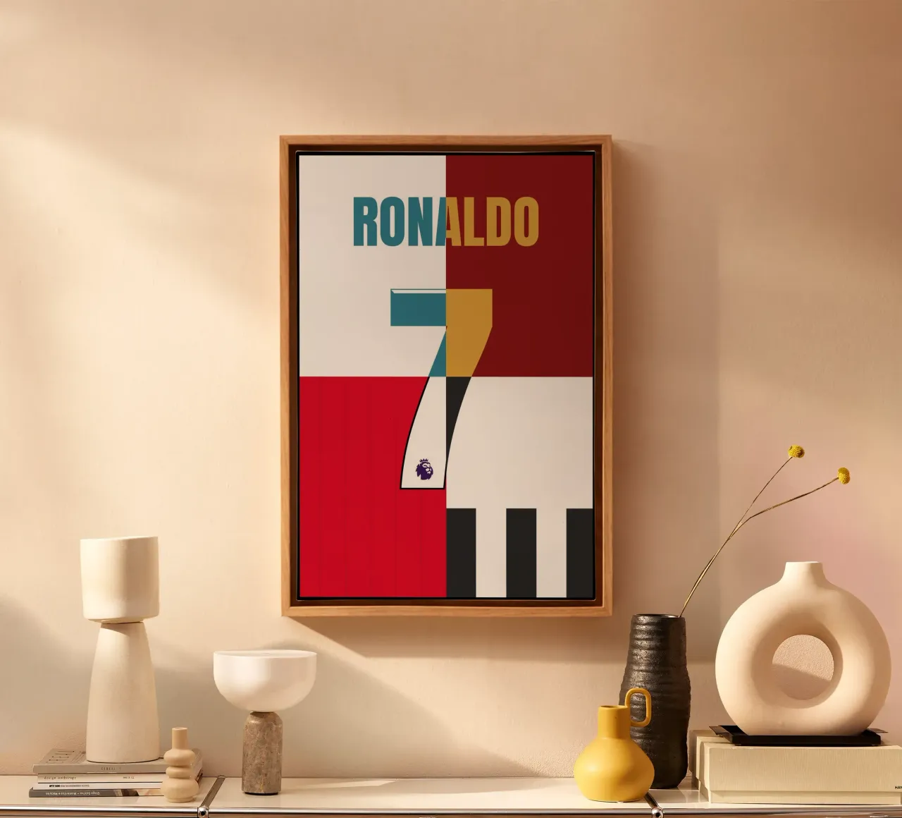 Christiano Ronaldo - Jersey canvas met Baklijst van athlete.art
