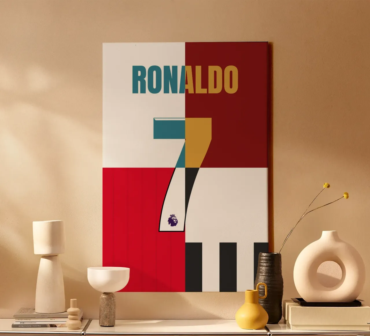 Christiano Ronaldo - Jersey canvas met Baklijst van athlete.art