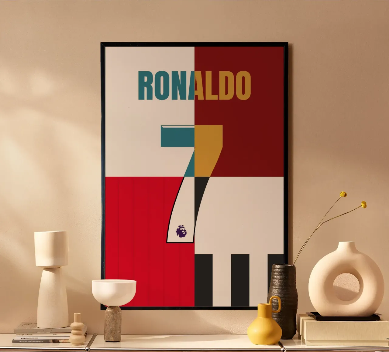 Christiano Ronaldo - Maglia poster con telaio in legno da athlete.art