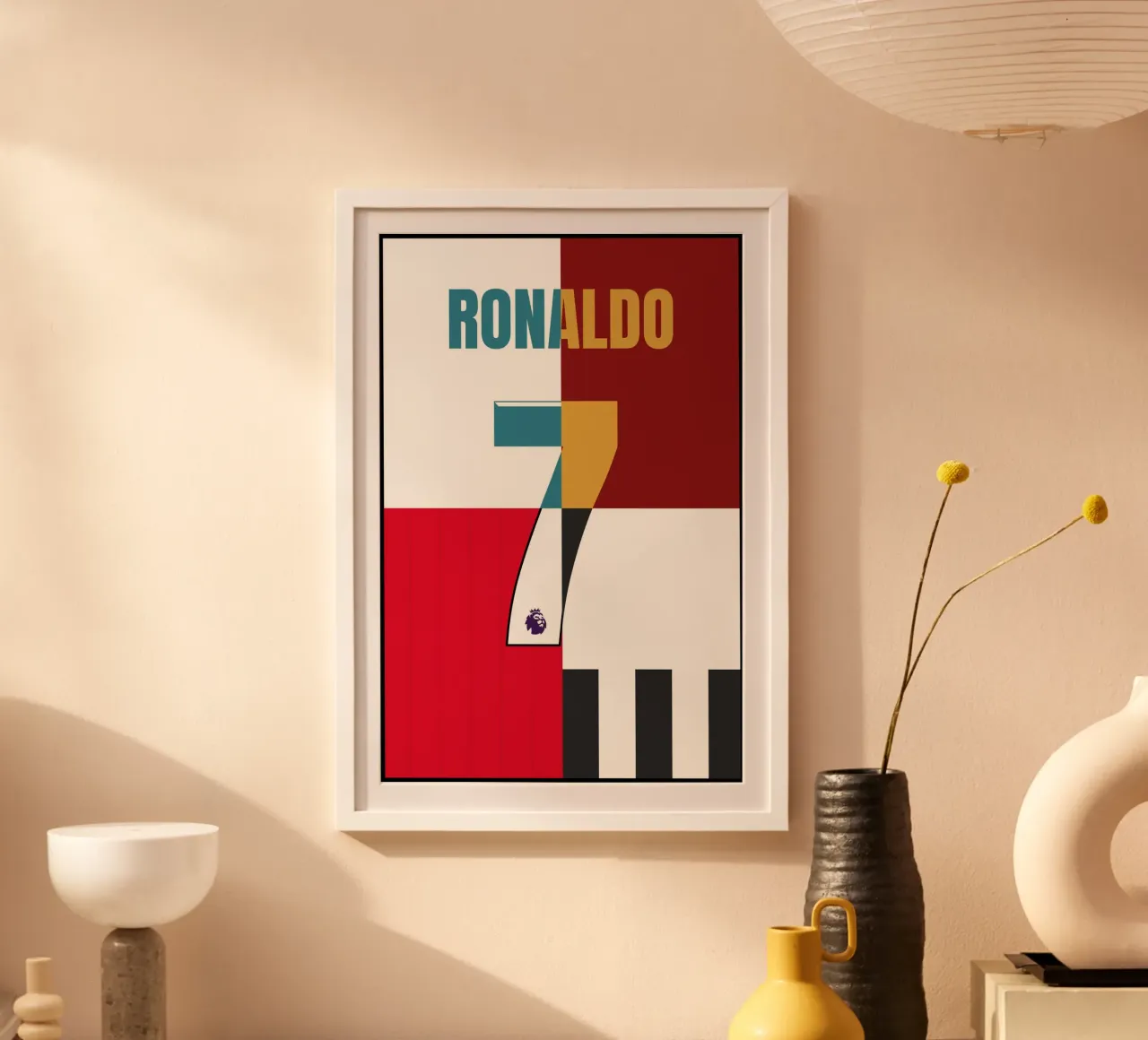Christiano Ronaldo - Maglia poster con telaio in legno da athlete.art