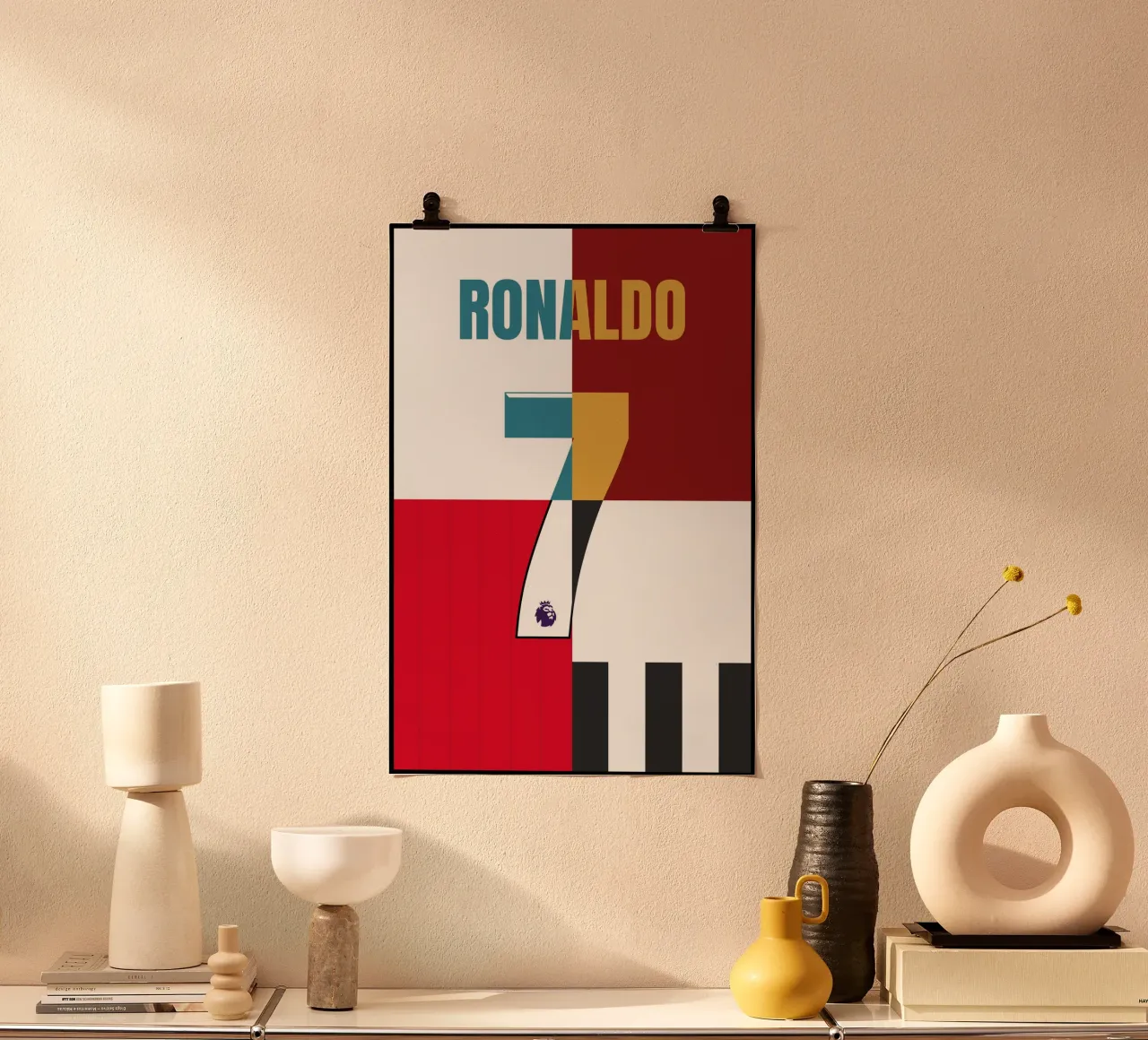 Christiano Ronaldo - Maglia poster con telaio in legno da athlete.art