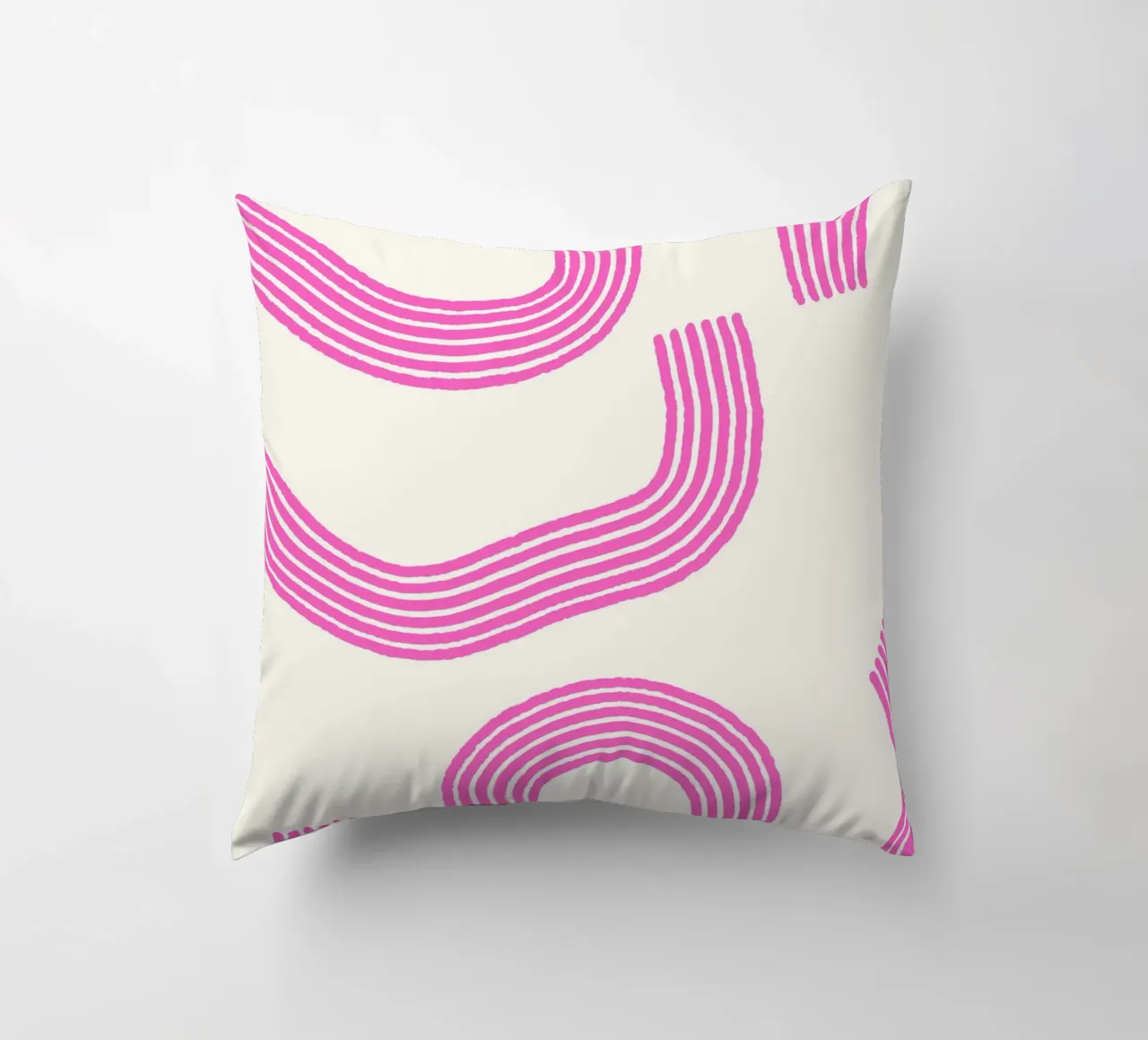 Blush Currents  |  Pink Abstract Design  |  Contemporary cuscino da PrintCessStudio