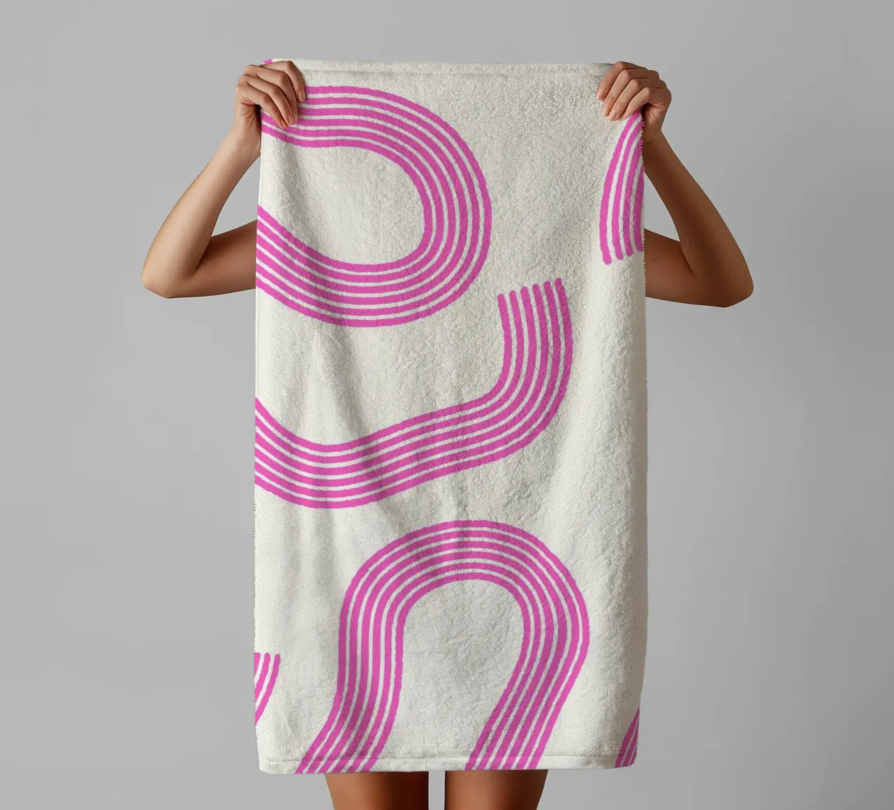 Blush Currents  |  Pink Abstract Design  |  Contemporary asciugamano da bagno da PrintCessStudio