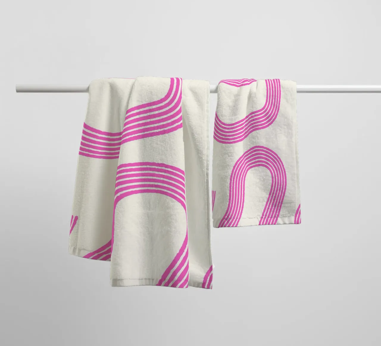 Blush Currents  |  Pink Abstract Design  |  Contemporary asciugamano da bagno da PrintCessStudio
