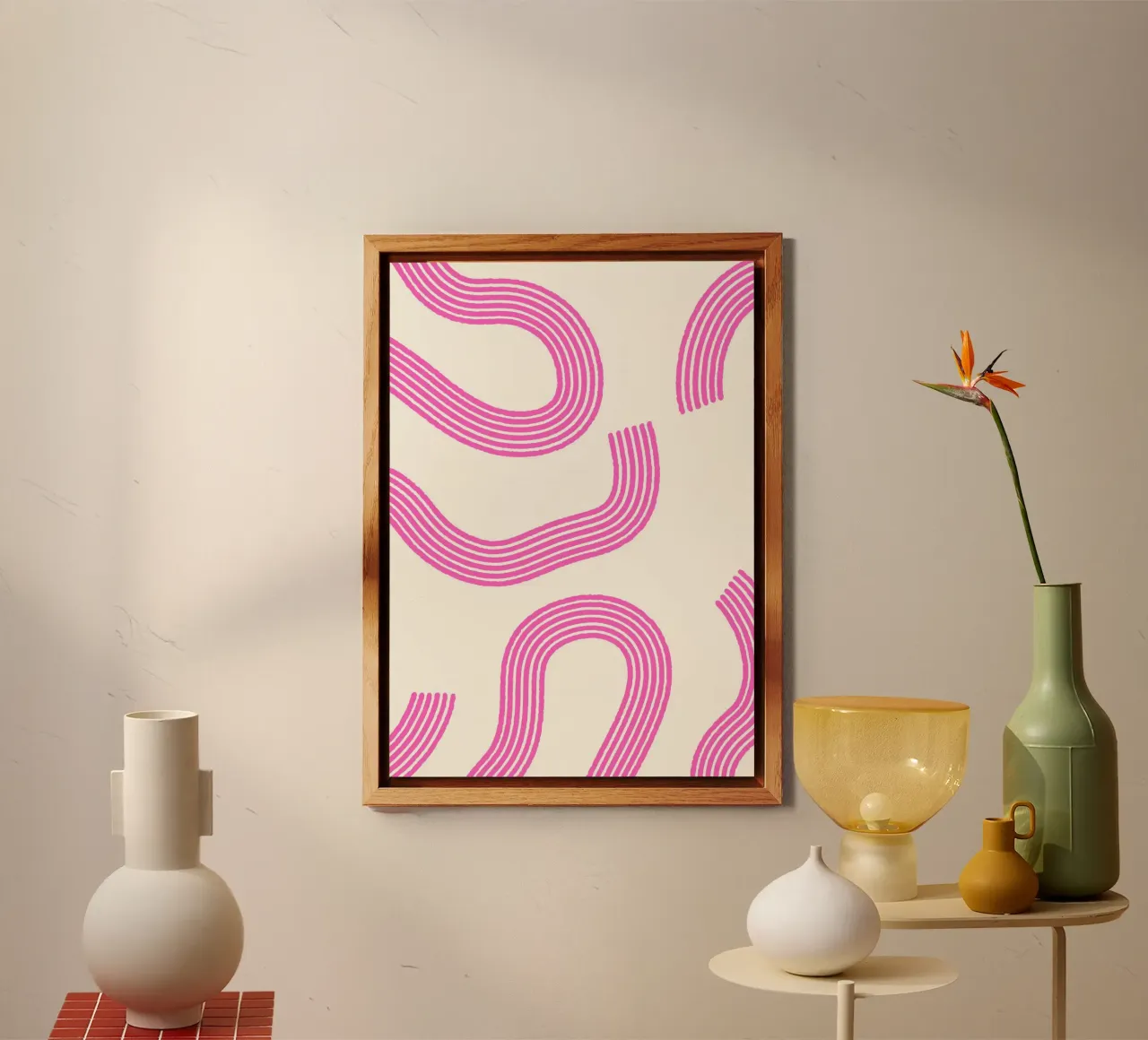 Blush Currents  |  Pink Abstract Design  |  Contemporary alluminio dibond da PrintCessStudio
