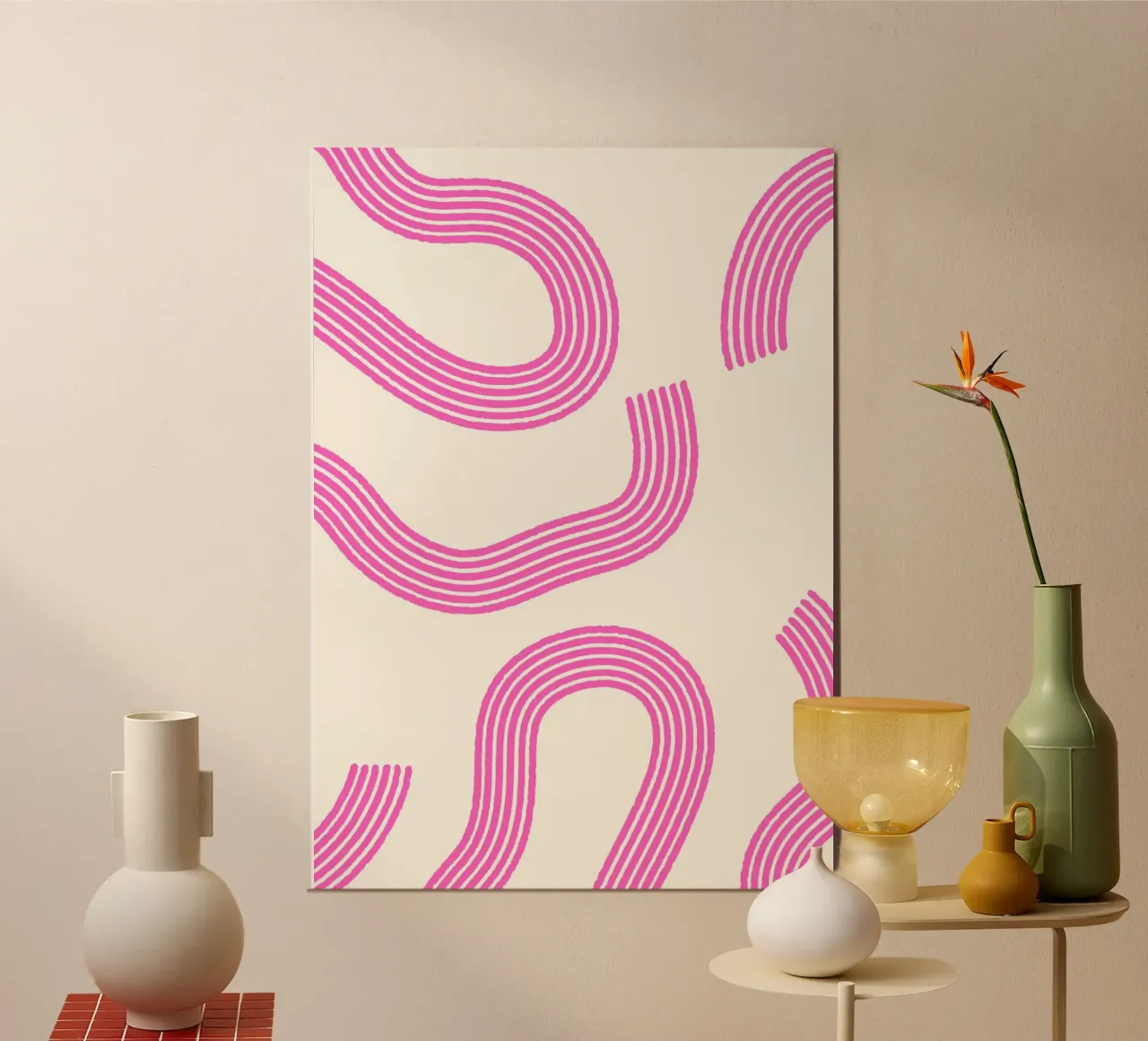 Blush Currents  |  Pink Abstract Design  |  Contemporary alluminio dibond da PrintCessStudio