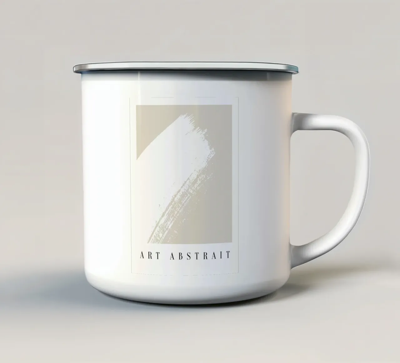 White Art enamel mug by Mathudace Créas