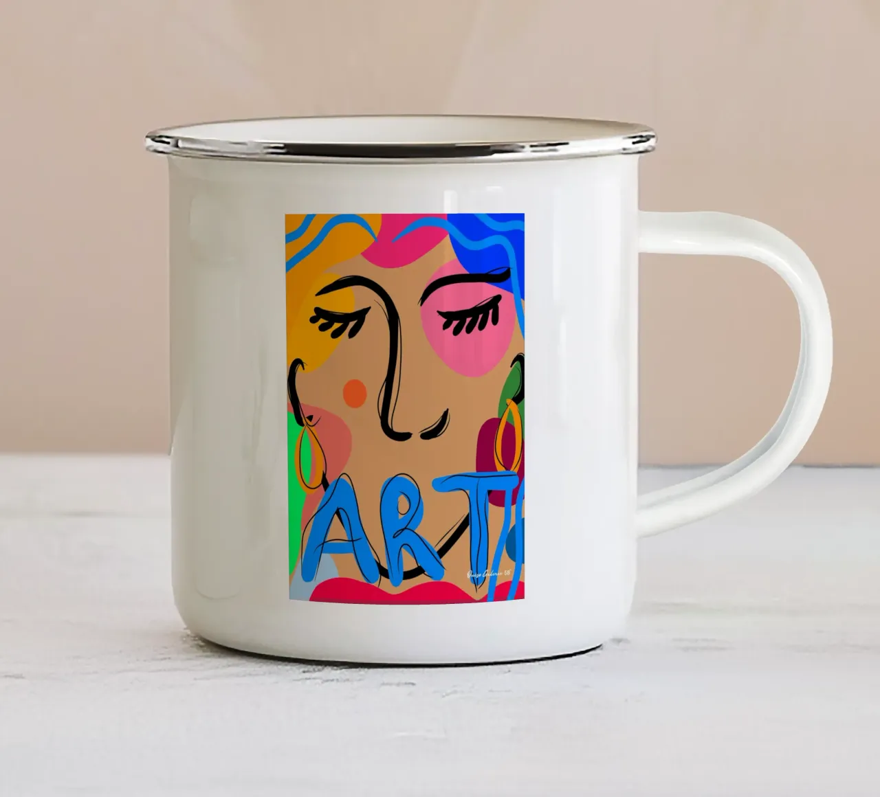 Breezy Petals tazza in smalto da Mike Leymi