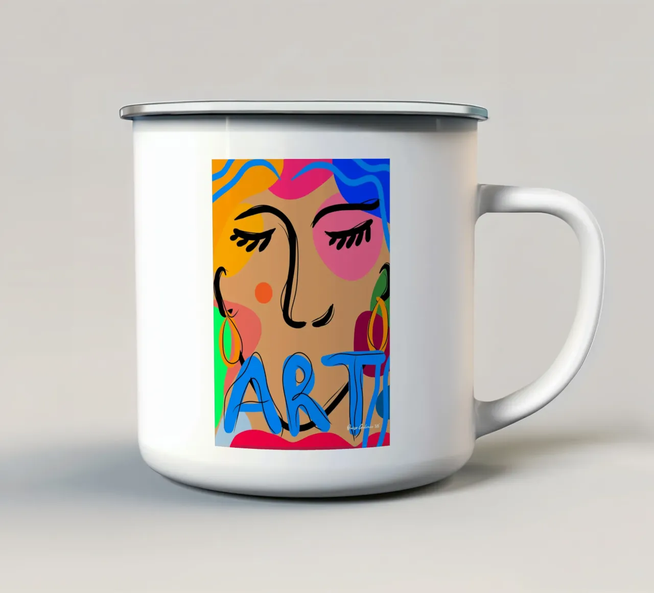 Breezy Petals tazza in smalto da Mike Leymi