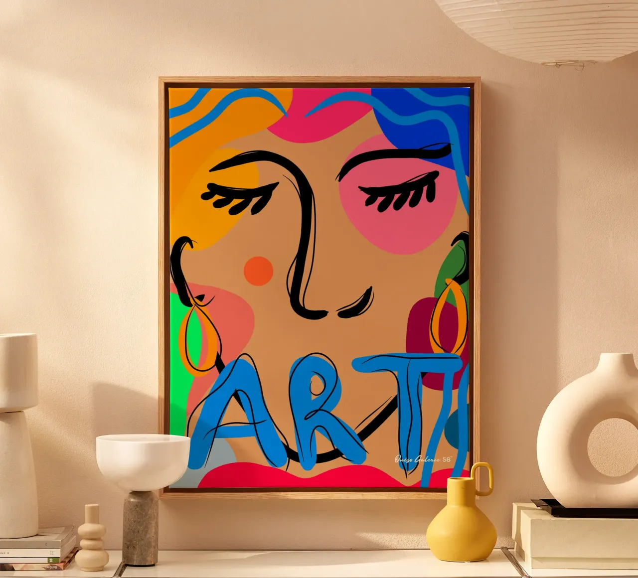 Breezy Petals canvas met Baklijst van Mike Leymi