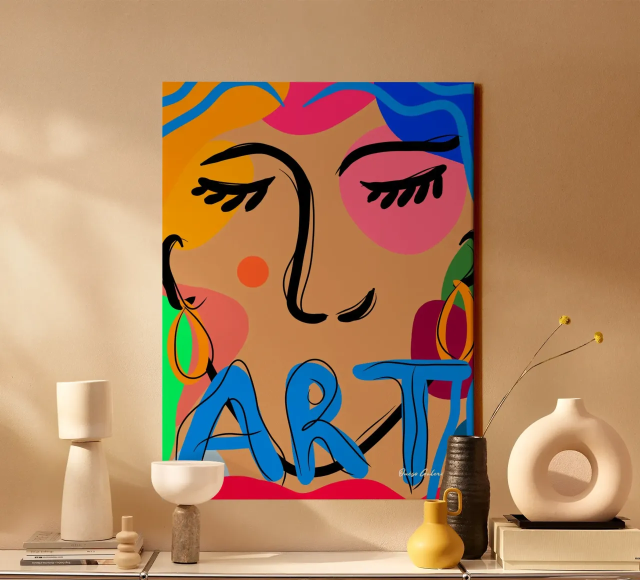 Breezy Petals canvas met Baklijst van Mike Leymi