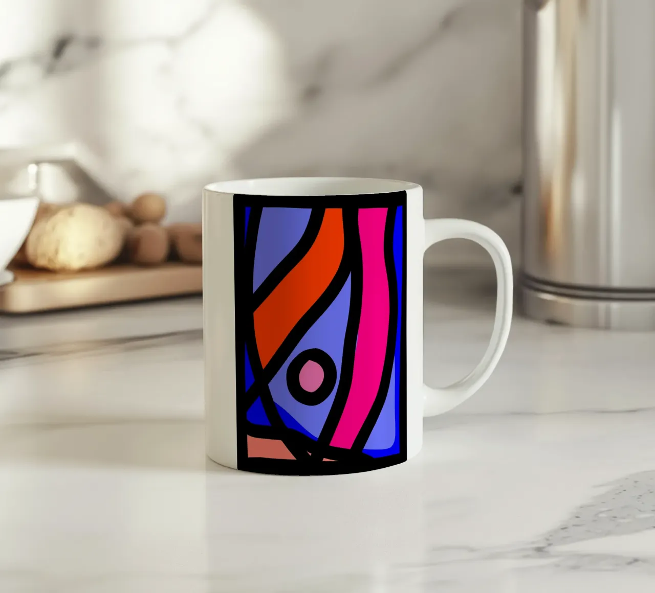 Multicolor Abstract ceramic mug by Mathudace Créas