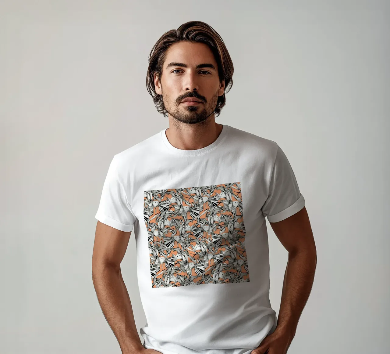 Birds And Fish Cream t-shirt da Giulio Iurissevich