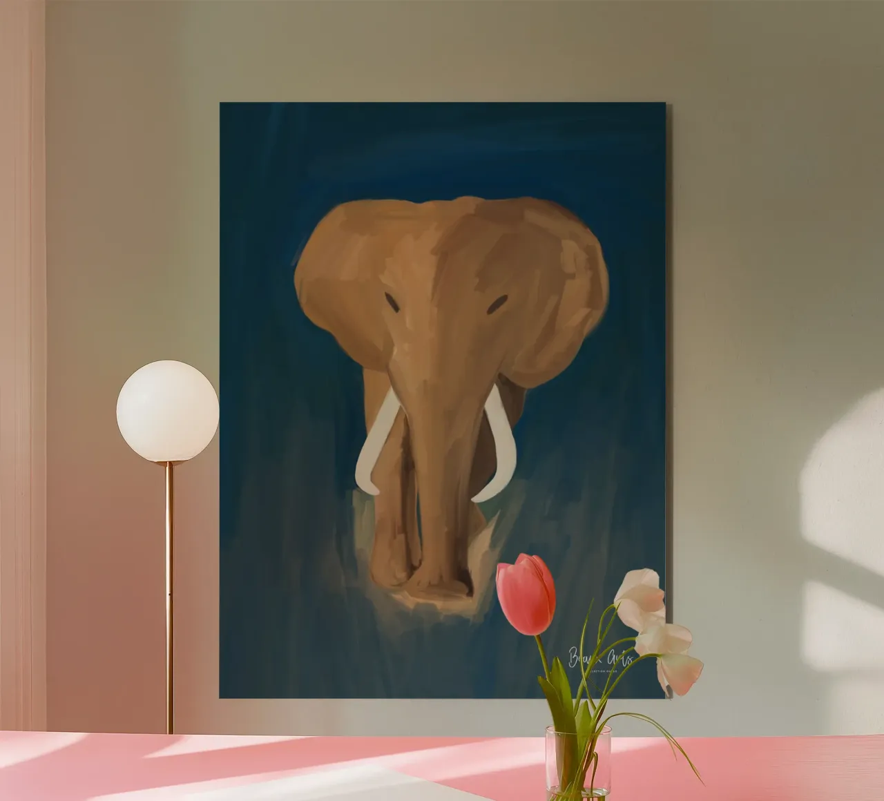 Afro Elephant alluminio dibond da Mathudace Créas
