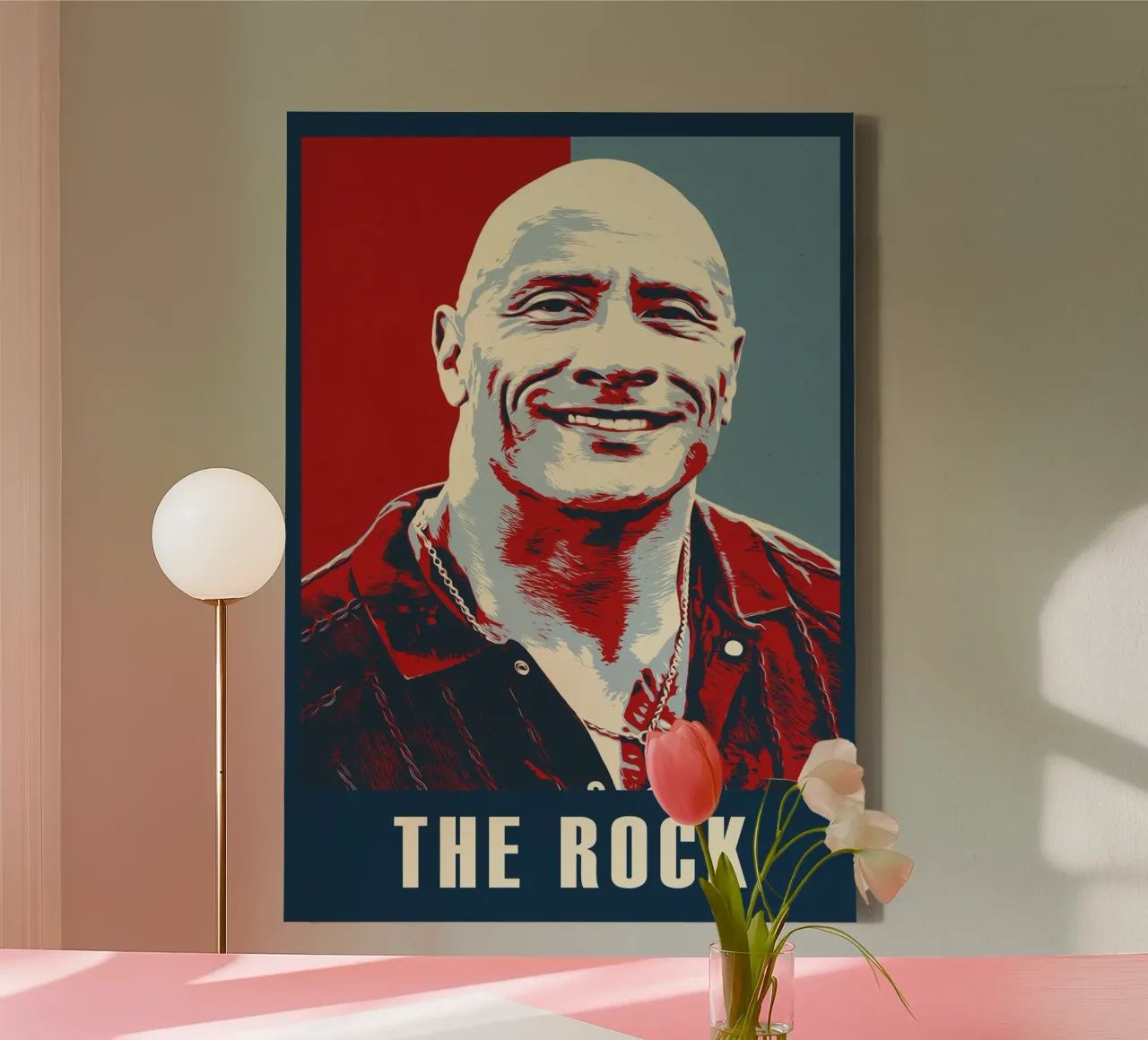 Dwayne Johnson tela con Cornice a cassetta da HopeStudio