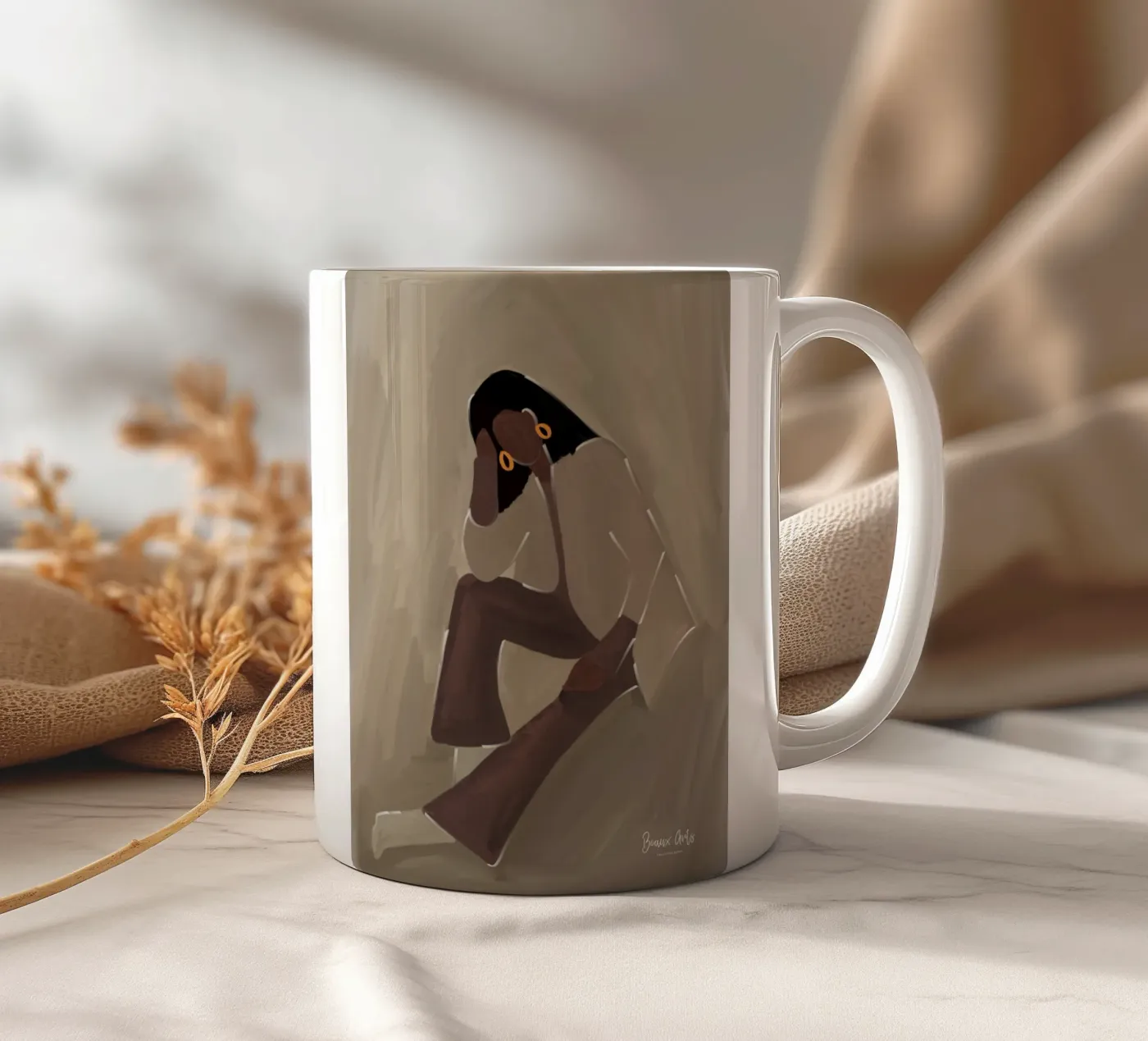 Afro Calm ceramic mug by Mathudace Créas