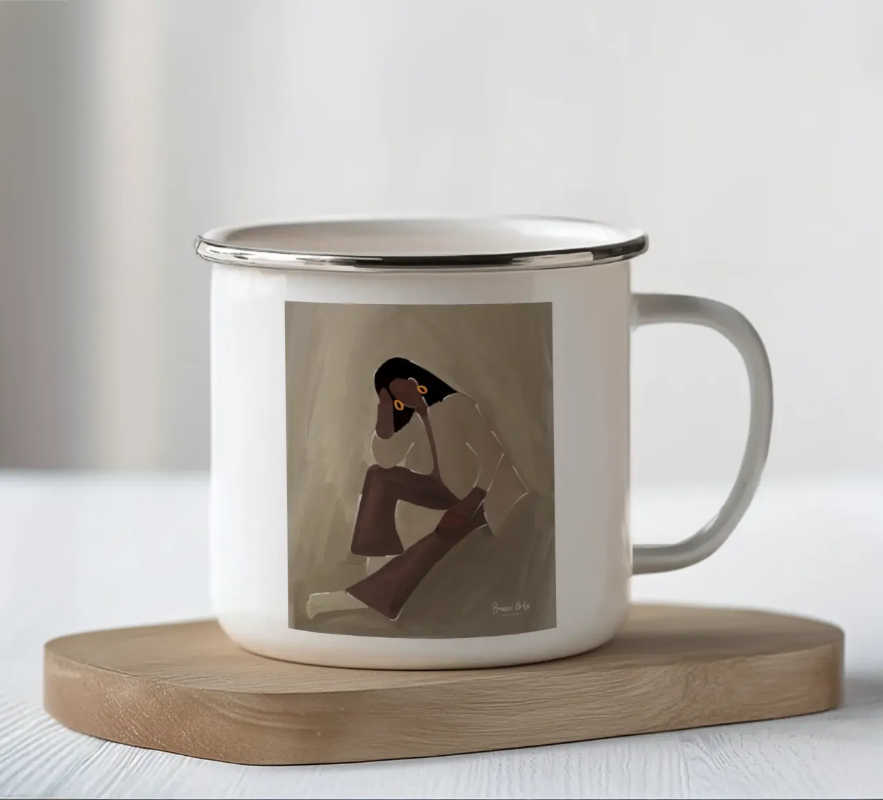 Afro Calm tazza in smalto da Mathudace Créas