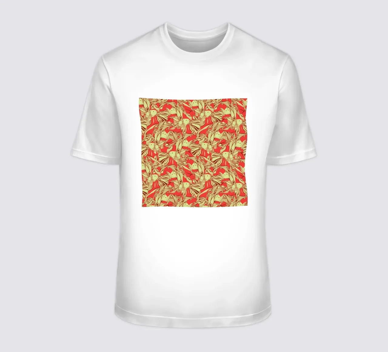Birds And Fish Red t-shirt da Giulio Iurissevich