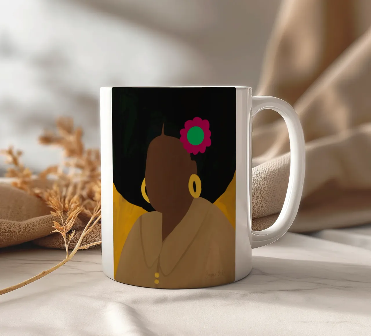 Afro Hopeless tazza in ceramica da Mathudace Créas