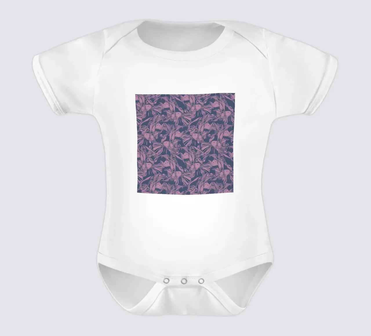 Birds And Fish Rosa body neonato maniche corte da Giulio Iurissevich