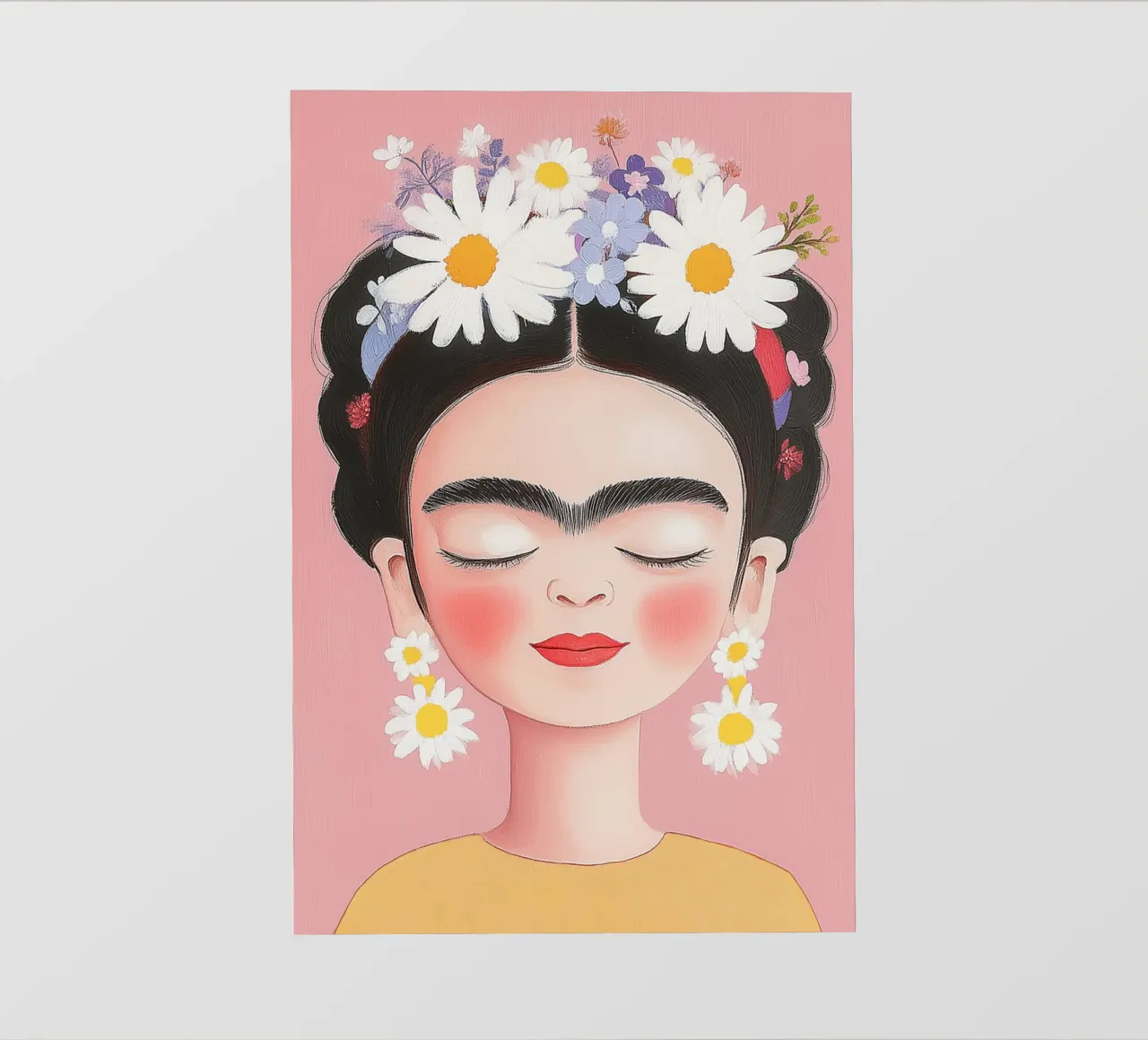Little Frida with daisies pvc cover by Carinaprint