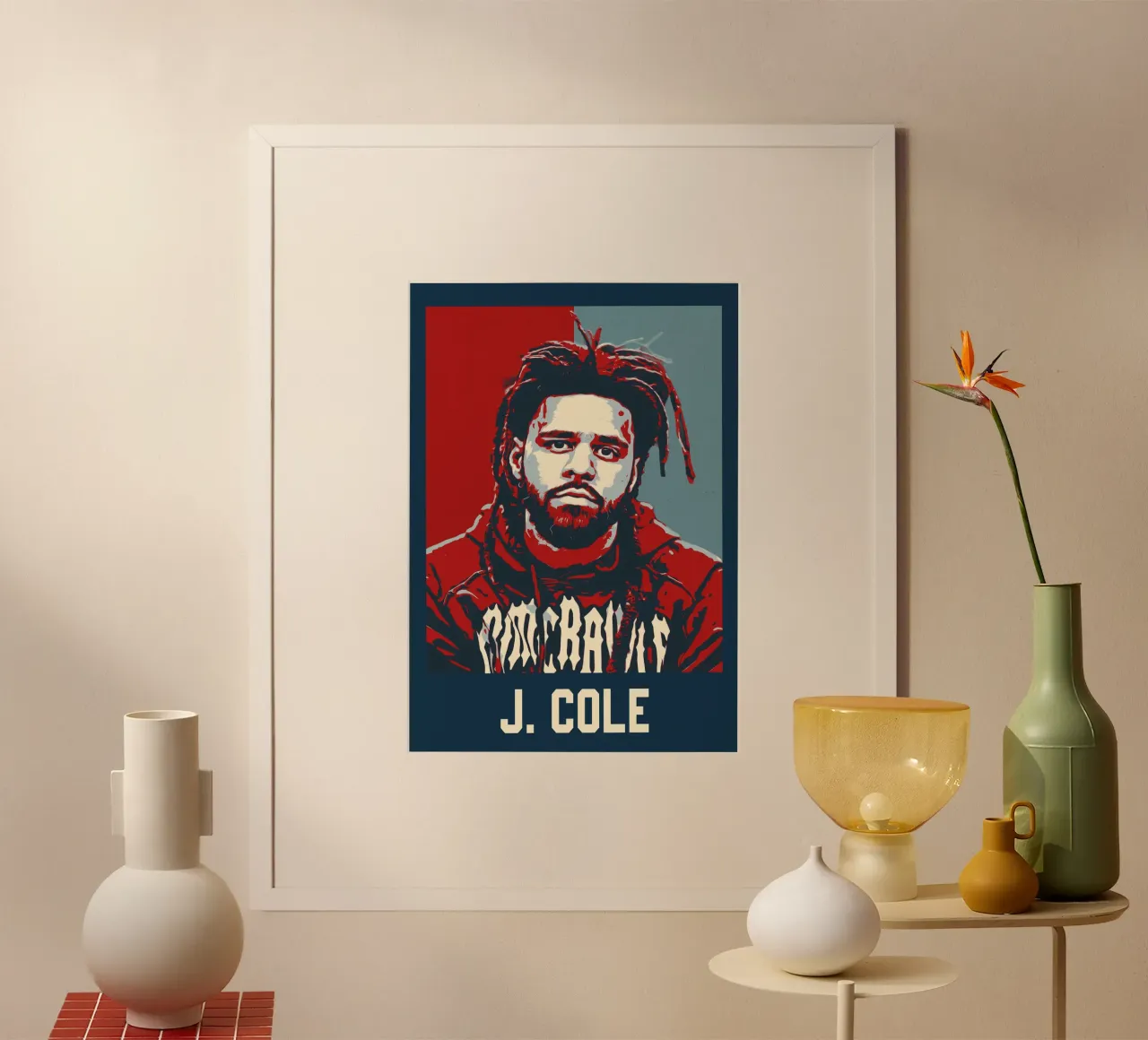J. Cole poster con telaio in legno da HopeStudio