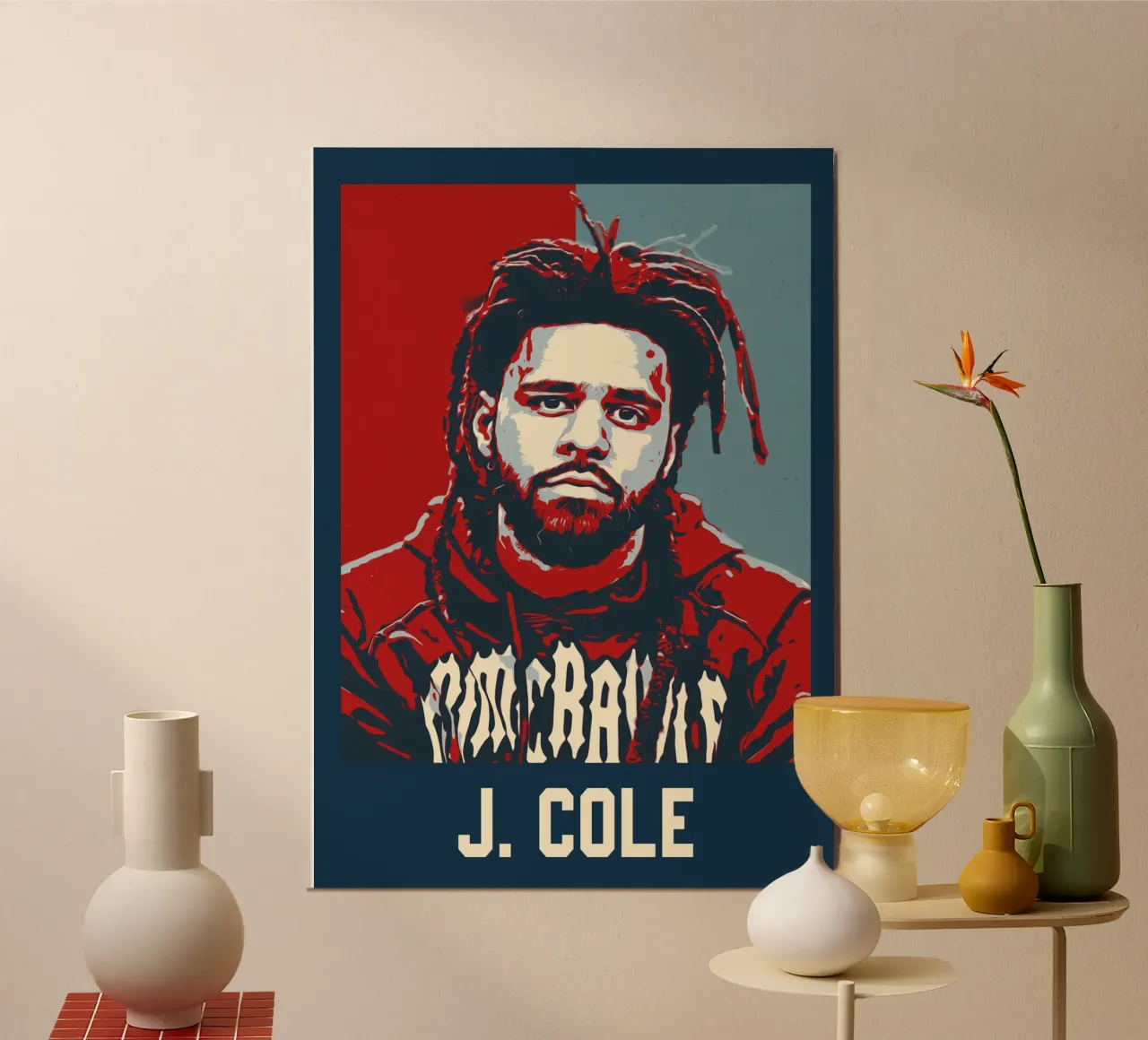 J. Cole poster con telaio in legno da HopeStudio
