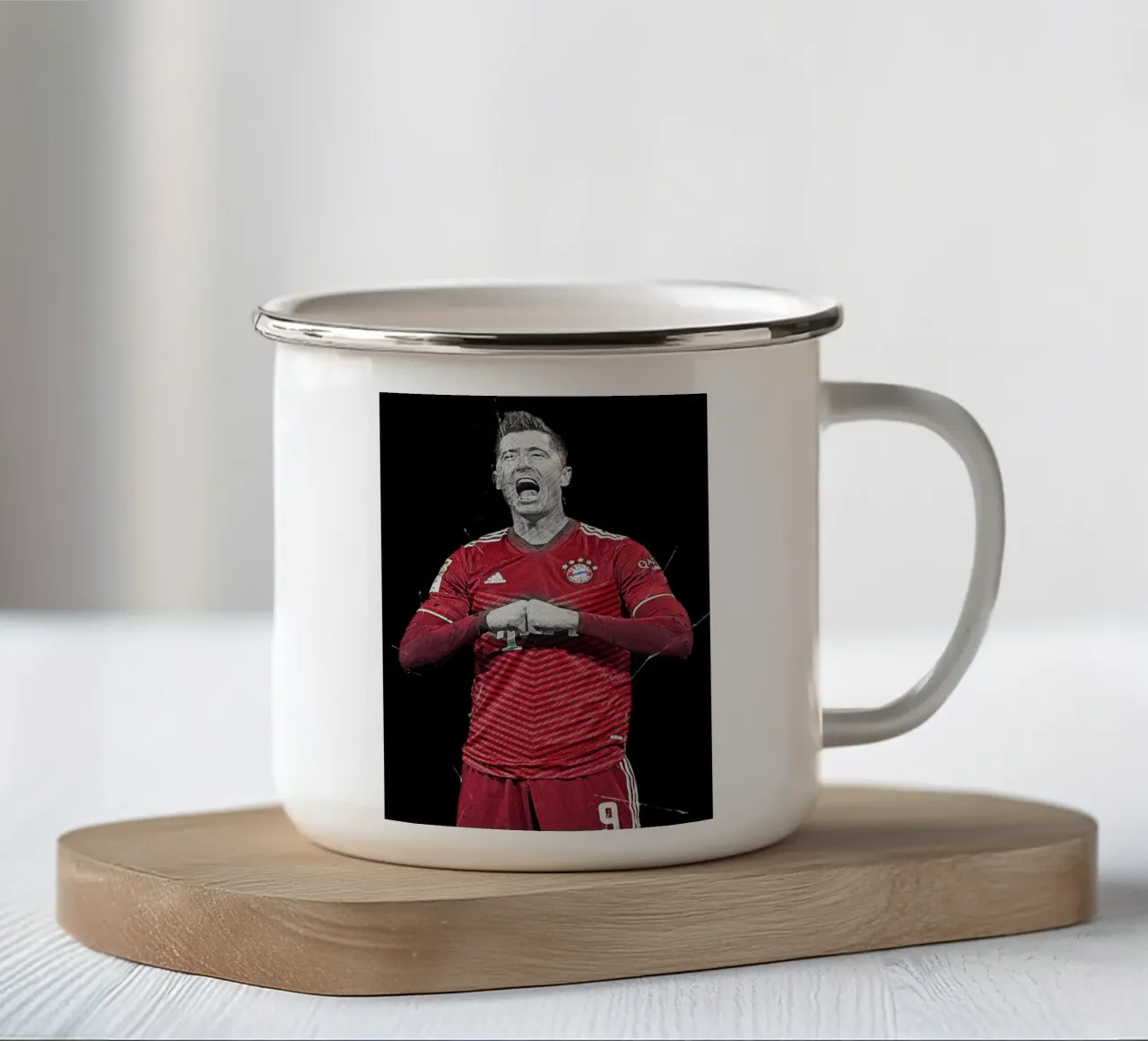 Robert Lewandowski Bayern Munich tazza in smalto da tenten