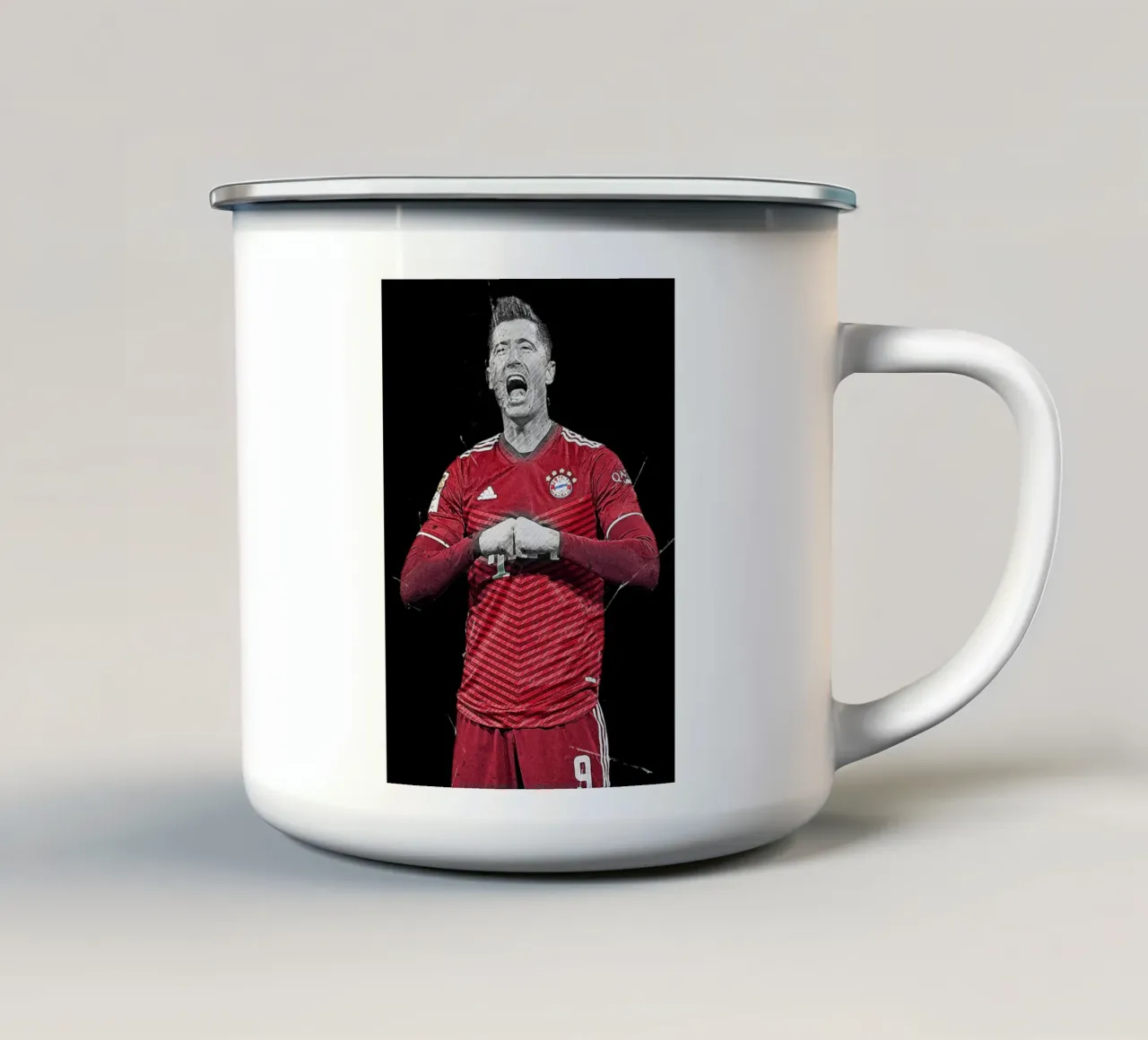 Robert Lewandowski Bayern Munich tazza in smalto da tenten
