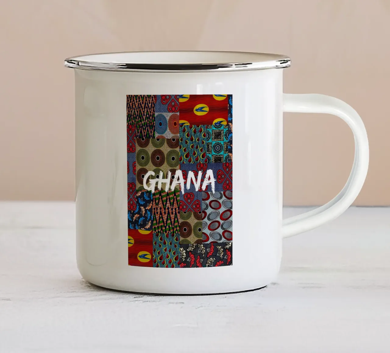 Ghana tazza in smalto da Mathudace Créas