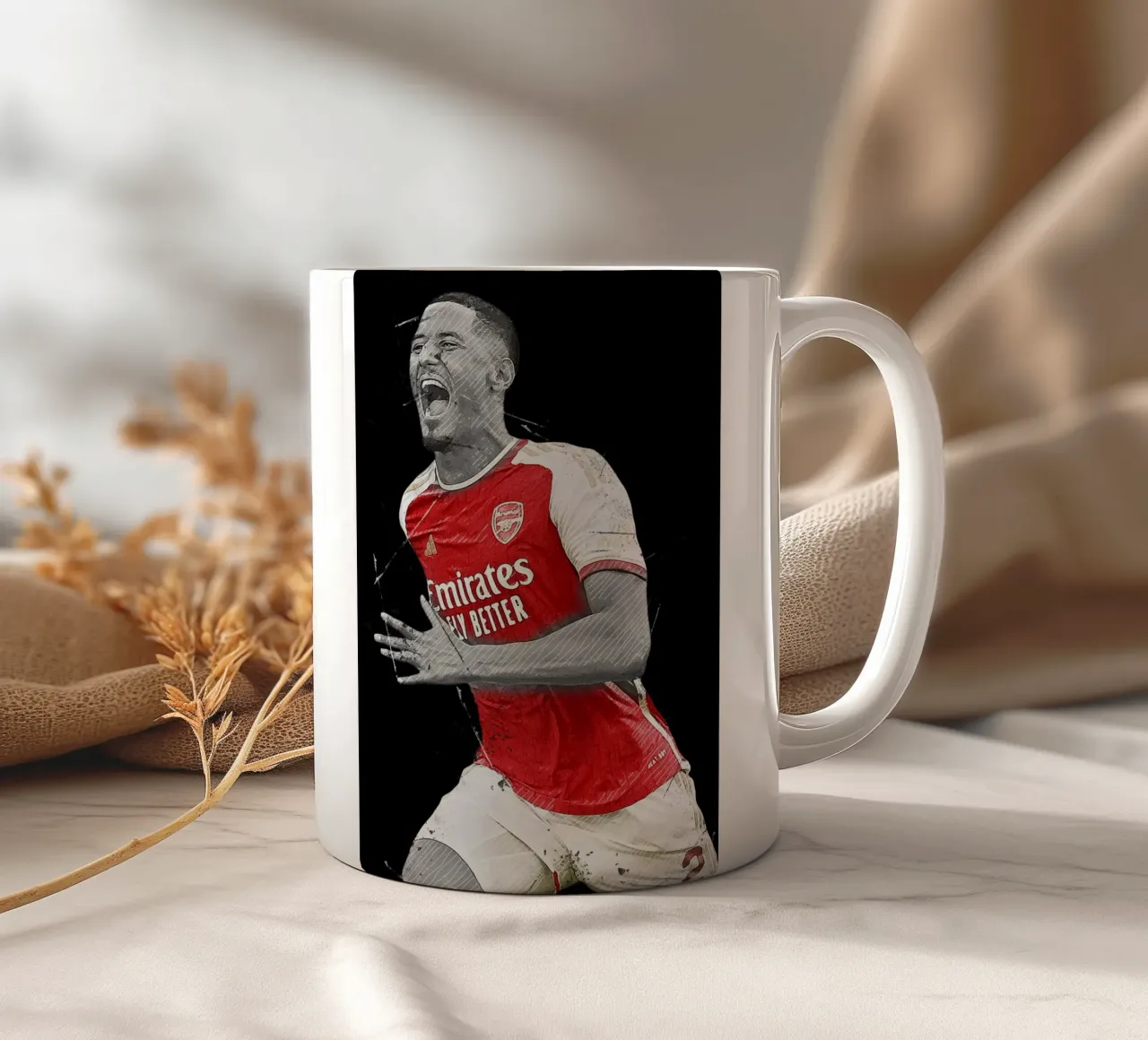William Saliba Arsenal tazza in ceramica da tenten