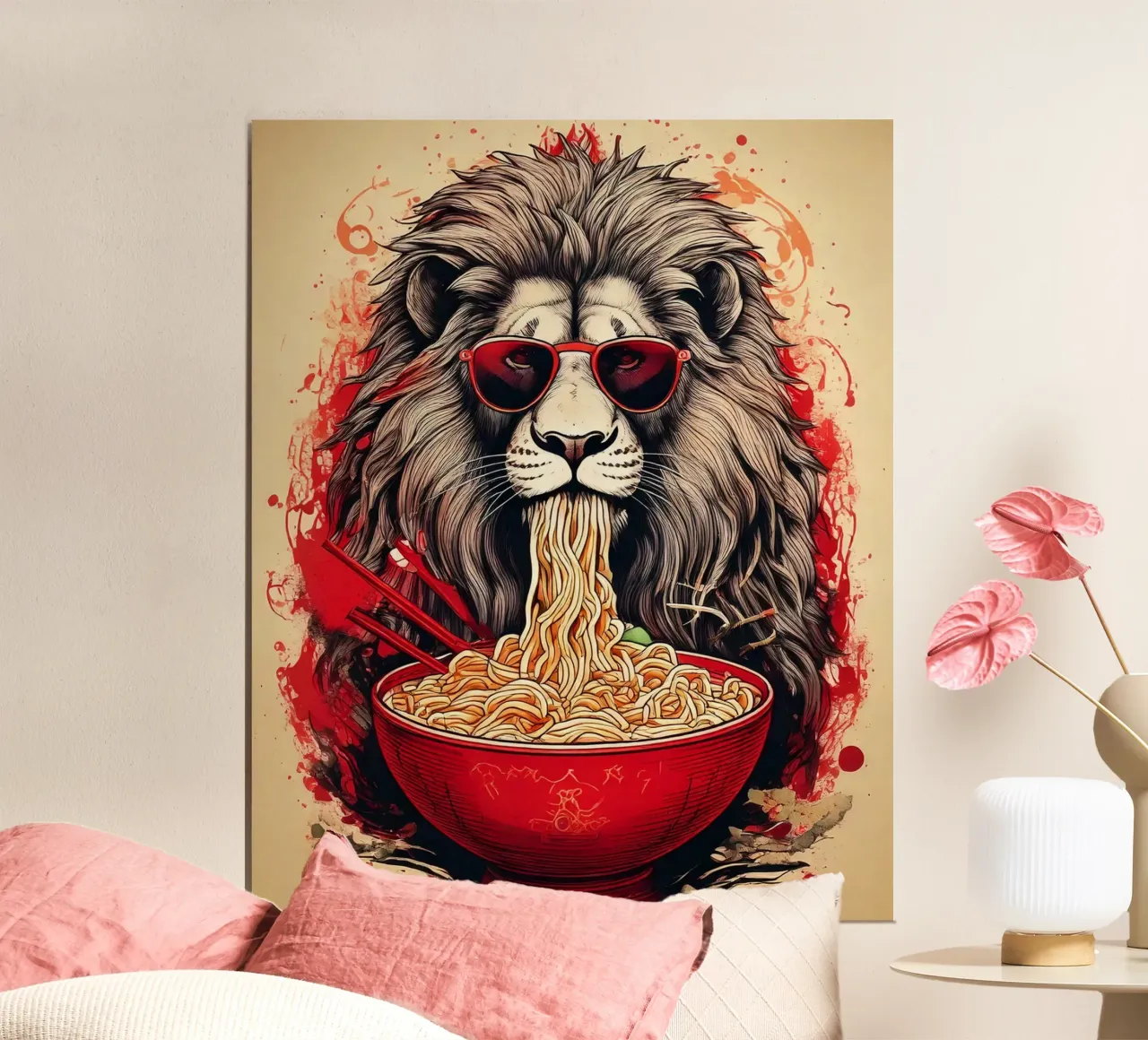 Lion Glasses poster con telaio in plastica da tylerstudio