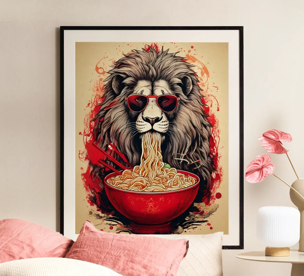 Lion Glasses poster con telaio in plastica da tylerstudio