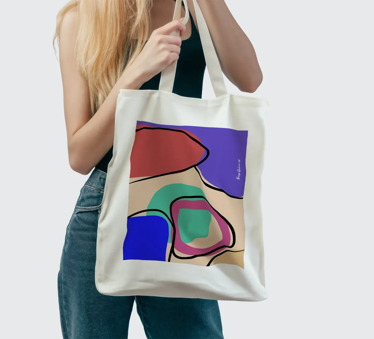 Abstract Glow borsa in juta da Mike Leymi