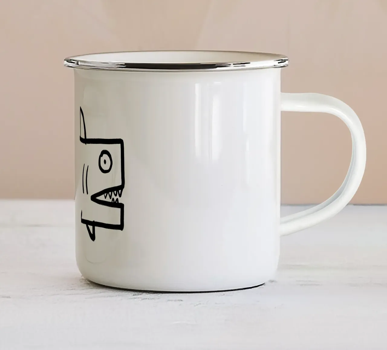 Squalo tazza in smalto da aucontraire